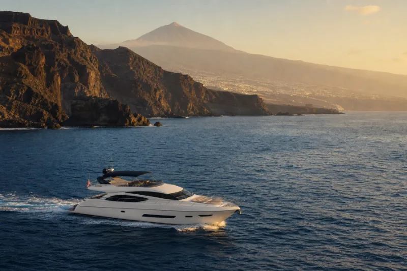 Yacht sailing off Tenerife